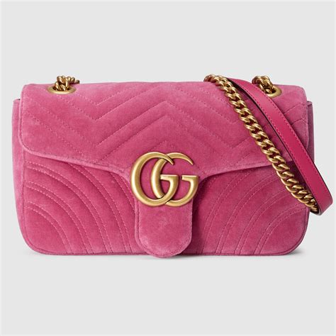 pink velvet gucci purse|Gucci marmont top handle.